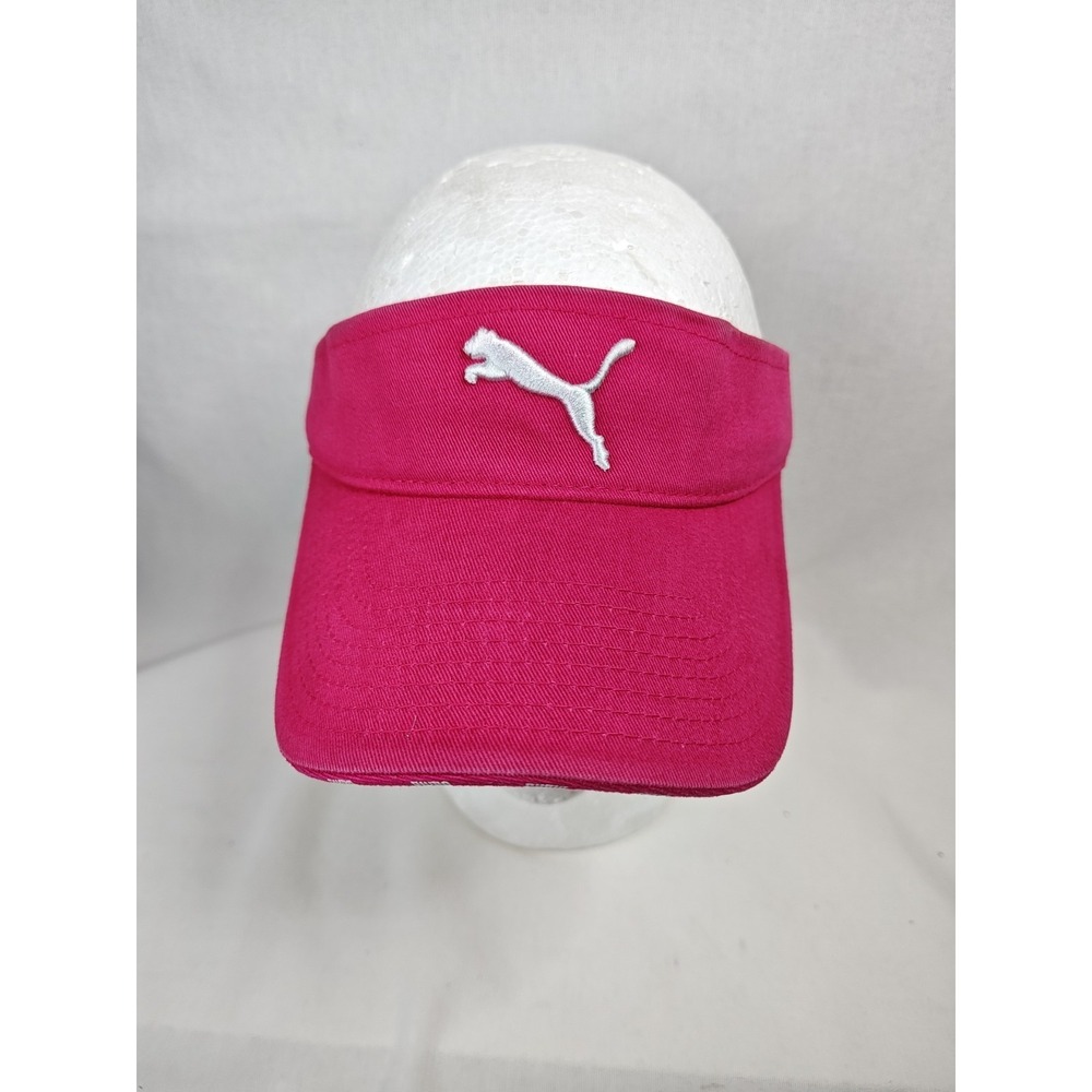 Puma Pink Cotton Women's Sun Visor Hat‎ Golf Adjustable Sport Embroidered Logo